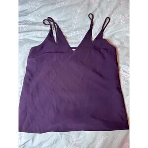 Amanda Uprichard Plum Satin Cami Top | Spaghetti Strap | Size S